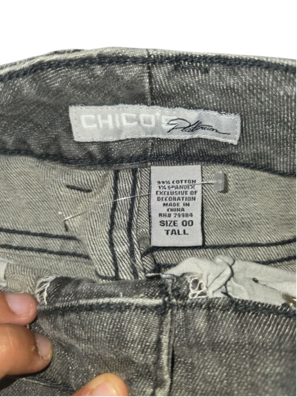 Women's Chico's Gray Boot Cut Jeans Size 00 #52 - Picture 3 of 11